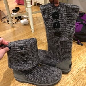 Sweater material barely worn ugg boots